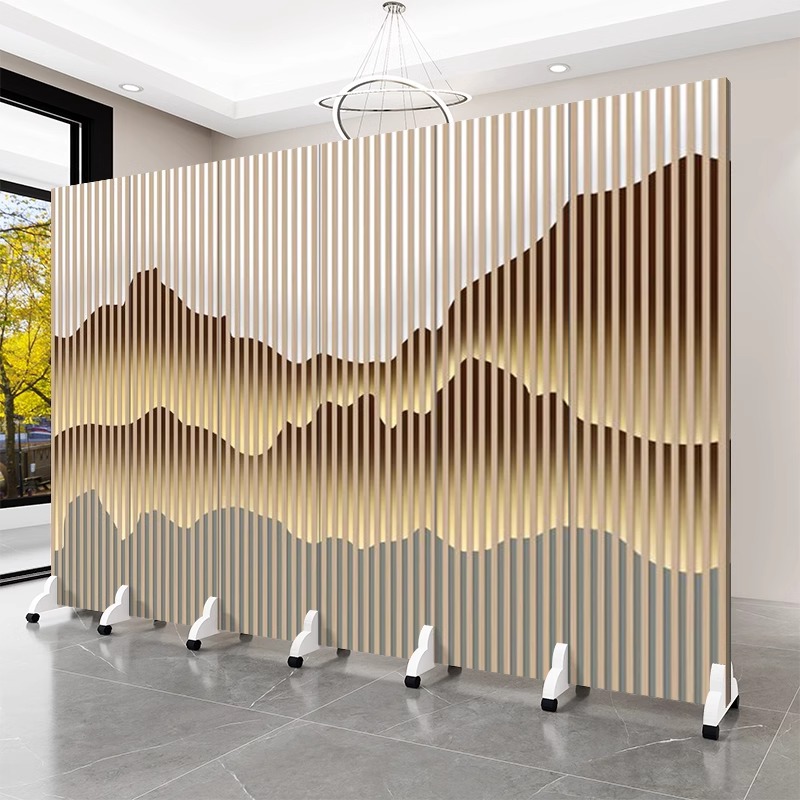 New Chinese-style Screen Partition Living Room Office Hotel Entry Shelter Folding Mobile Hotel Private Room Retro High-end