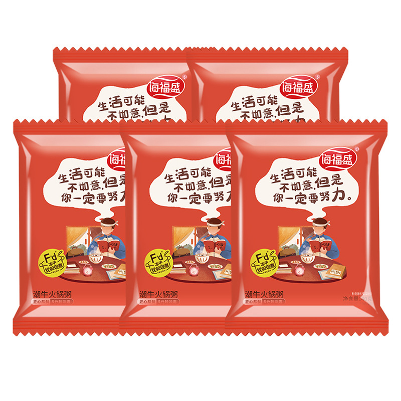 Haifusheng Instant Porridge 40g Bagged Preserved Egg Lean Meat Porridge Pork Ribs Mushroom Freeze-Dried Porridge Ready-To-Eat No-Cook Breakfast