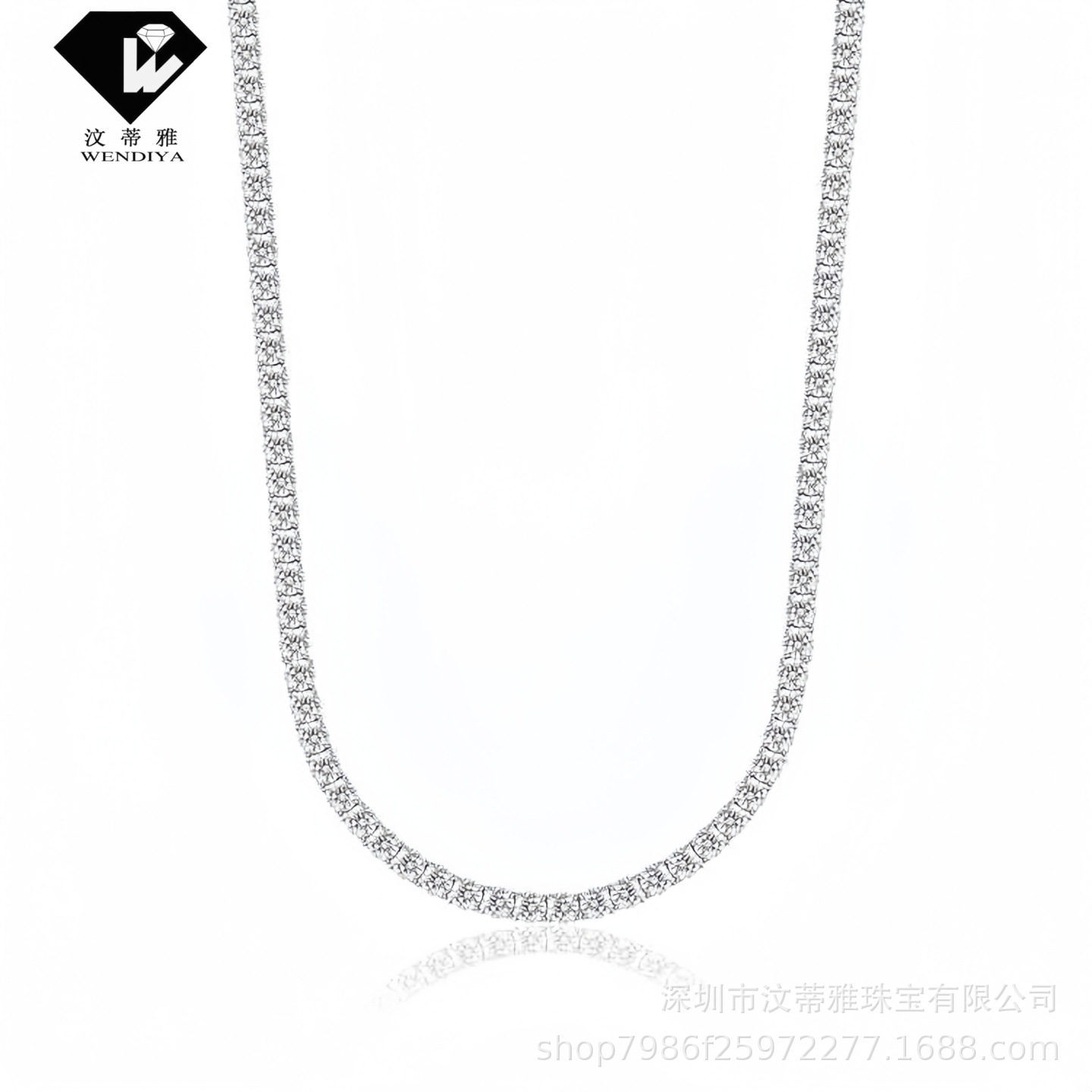 European and American Cross-Border Hot-Selling Real 18K Gold Laboratory-Grown Diamond Tennis Chain Fashion Stylish Versatile Clavicle Chain Necklace for Women