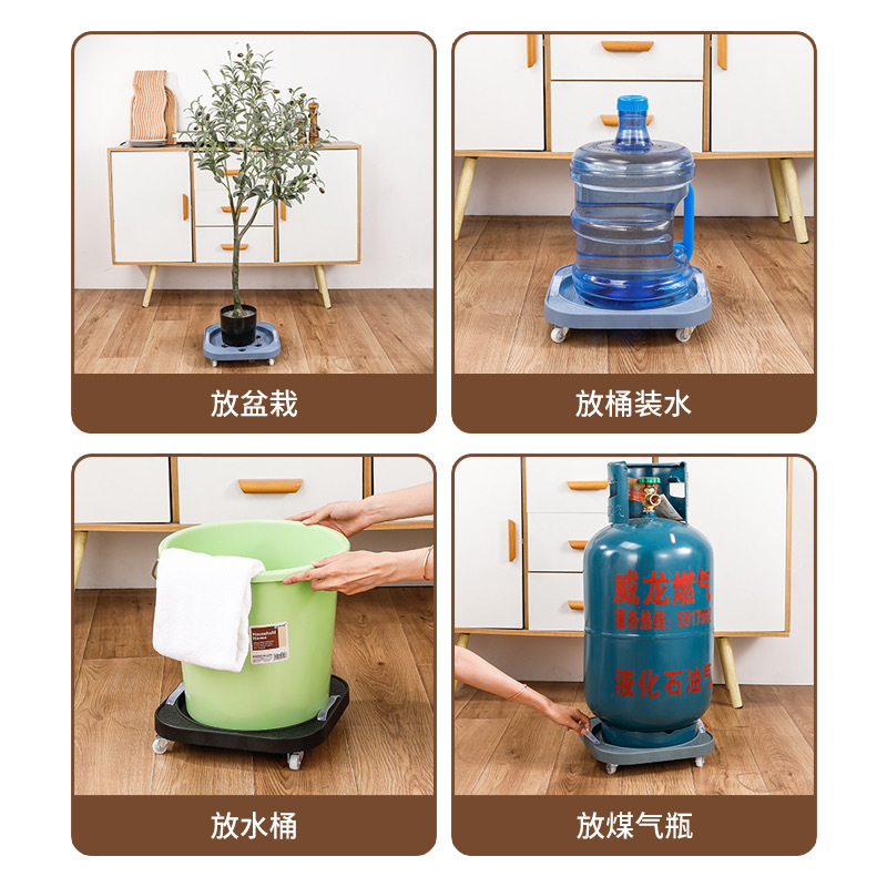 Factory Direct Supply Removable Universal Wheel Bucket Storage Rack Thickeneded Kitchen Bracket Bucket Water Gas Tank Base