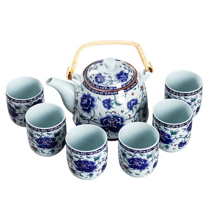 Teapot Kung Fu Tea Set Large Capacity Ceramic with Filter Coil Teapot Household Retro Convenient Teapot