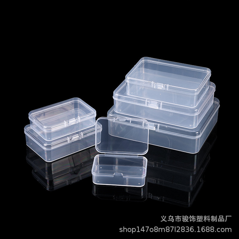 Small pp square transparent goo card DIY stationery plastic packaging box nail art fishing gear storage box electronic accessories box