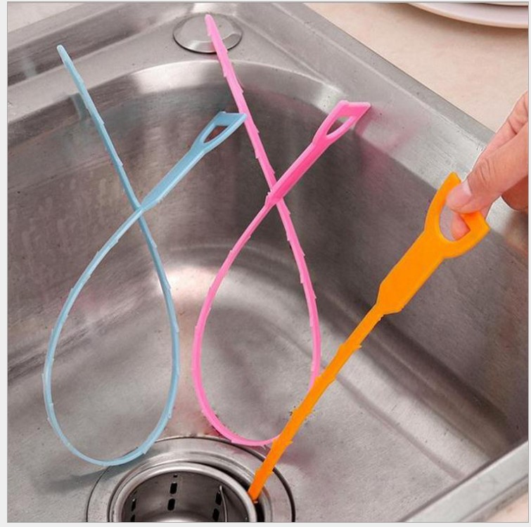 D-type smiling face kitchen pipe dredge hook sewer toilet dredge sink anti-blocking cleaning hook dredge strip
