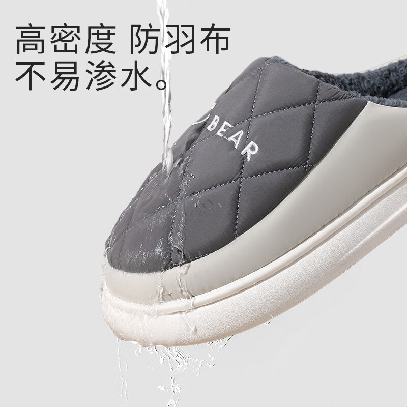Jie Liya  Waterproof Cotton Slippers for Men in Autumn and Winter New Indoor Home Thick-Soled Non-Slip Cotton Slippers for Women