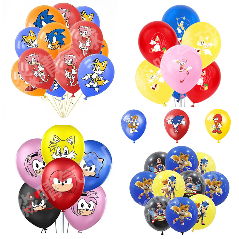 Оптовая упаковка шариков с тематикой Соника для дня рождения