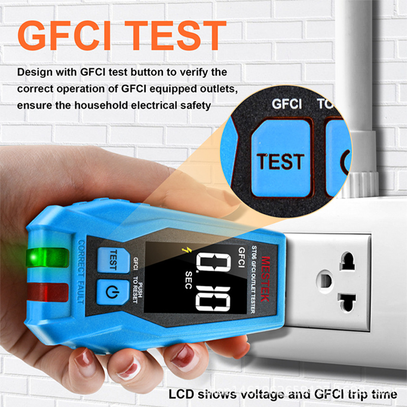 Us Standard St06 Socket Tester Power Polarity Test Phase Detection Leakage Switch Detection Socket Detector