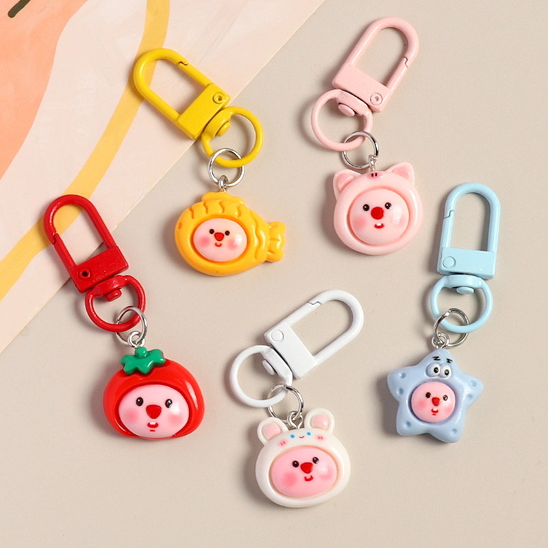 Cartoon Cute Loopy Ruby Beaver Taiyaki Pendant Keychain Bag Pendant Couple Bestie Gift Wholesale