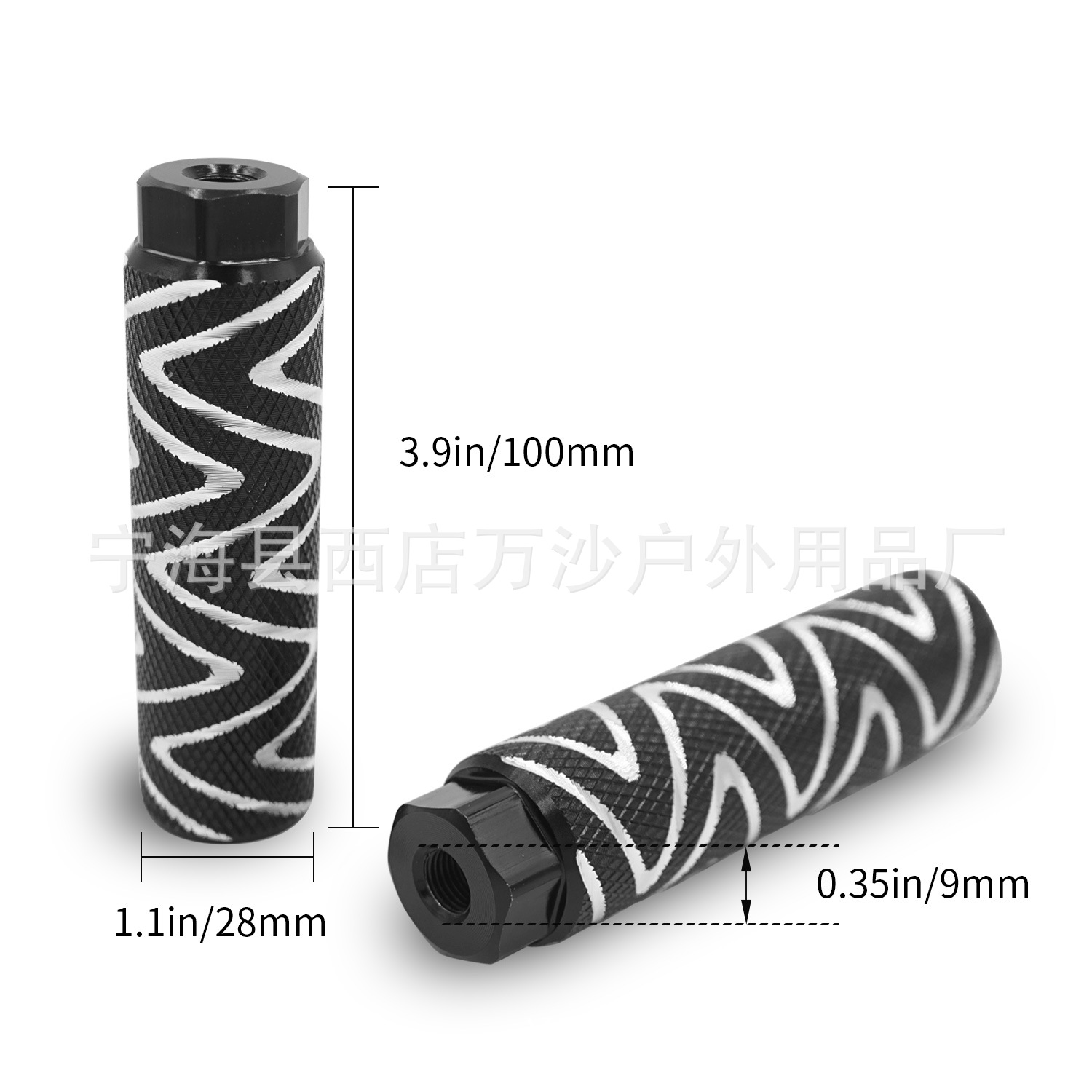Wansha Outdoor S28-08 Small Hexagon Bicycle Aluminum Alloy Foot Post Bazooka Bicycle Foot Bar