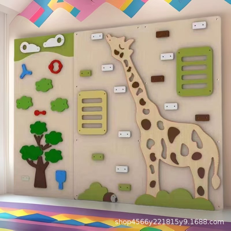 Outdoor Indoor Kidsren's Early Education Climbing Wall Sensory Integration Physical Training Kidsren's Kindergarten Pe Board Wooden Climbing Wall Play