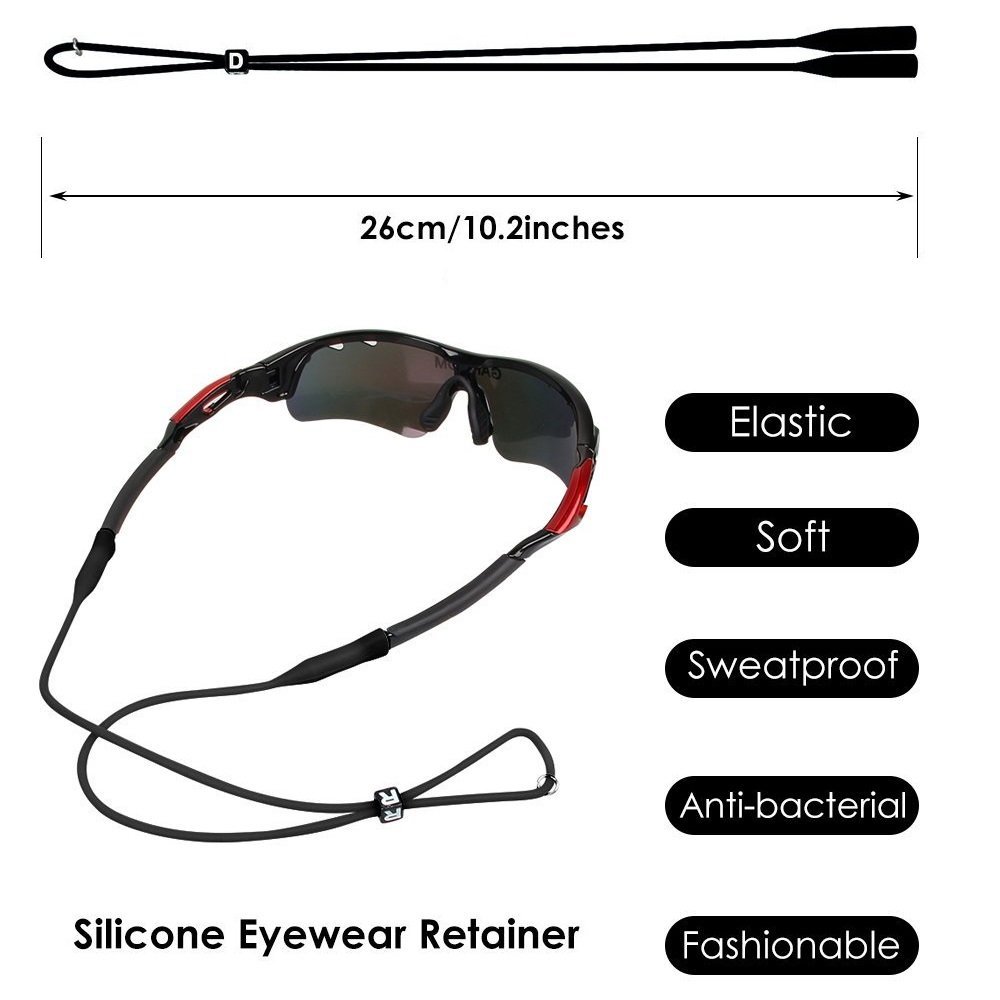 Customized Sports Glasses Holder, Colorfulful Silicone Glasses Strap, Adjustable Sunglasses Elastic Holder