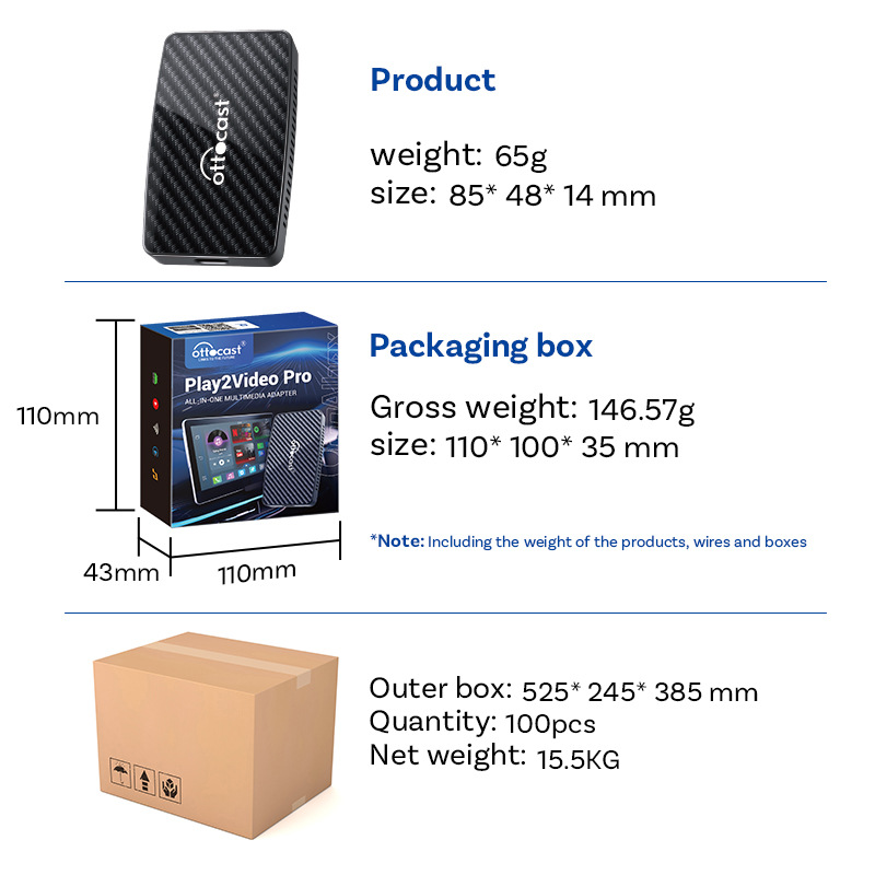 Wireless Carplay/Android Auto+Youtube/Netflix Car Smart Digital Video Box