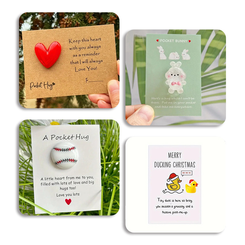 Cross-Border Independent Station Flap Pocket Pants Hug Heart Love Gift Heart Hug Flap Pocket Pants Hug Card Printing