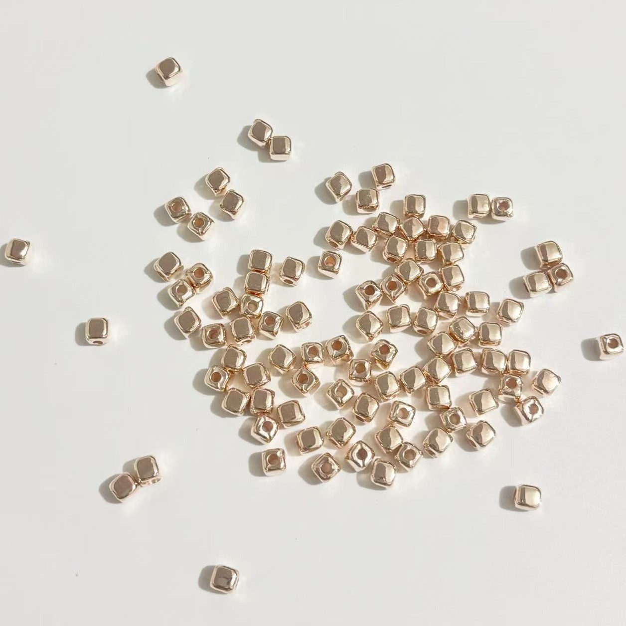 Electroplated CCB Cube Small Square Corner Bead Diy Handmade Beaded Bracelet Necklace Accessories Wholesale