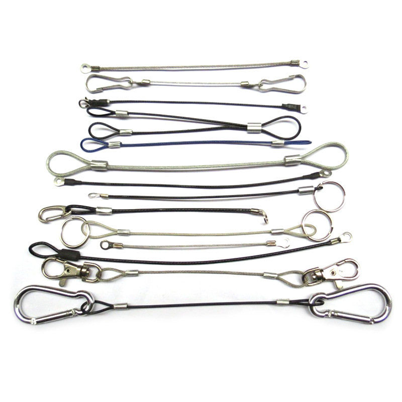 All kinds of color paint steel wire rope wire ring key ring key chain paint steel wire ring buckle wire lock Wei also rope