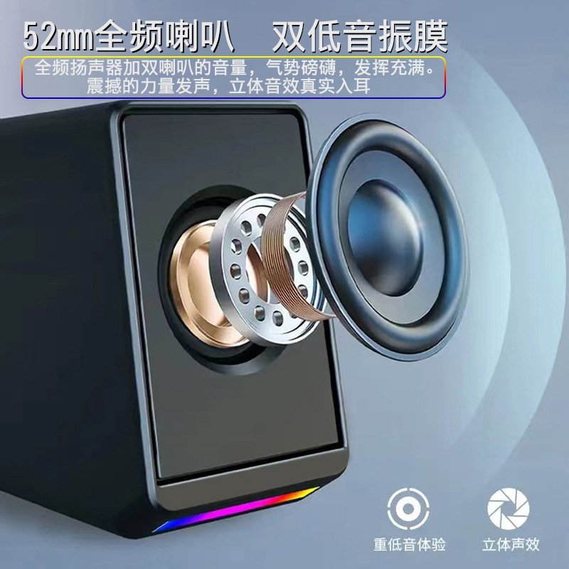 TS38 Cross-border Computer Audio Mini Wired Desktop Small Speaker Subwoofer Desktop Notebook Universal Speaker