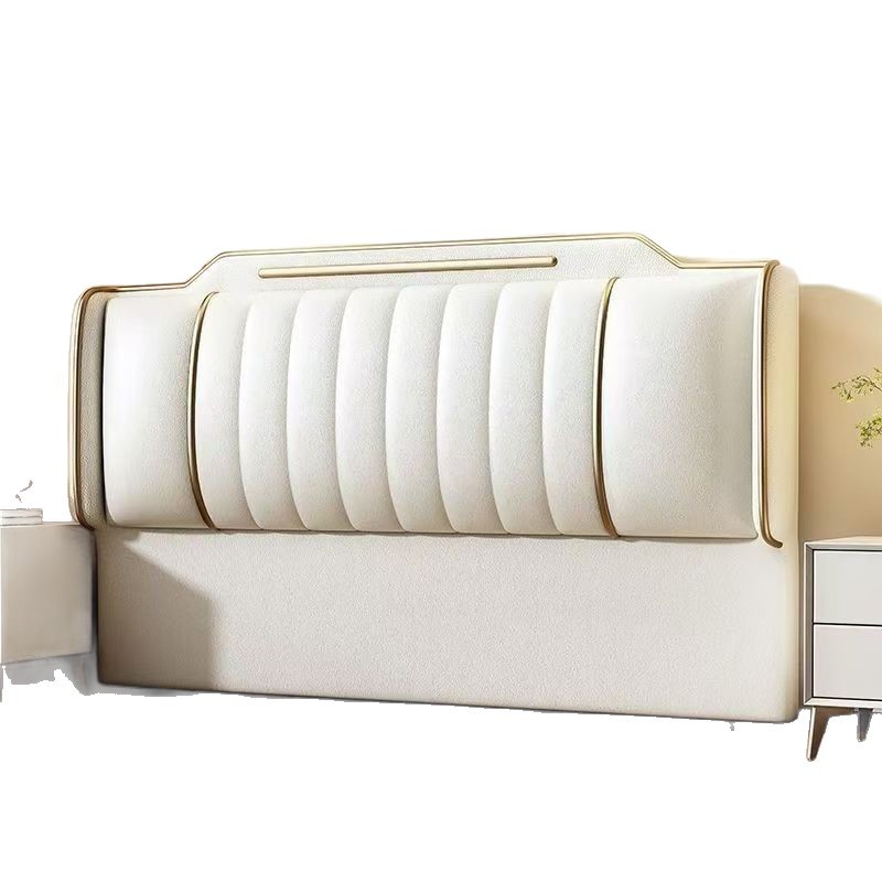 New Solid Wood Upholstered Headboard Integrated Floor-Standing Bed Headboard Single Purchase Ultra-Thin Solid Wood Double Bed Headboard