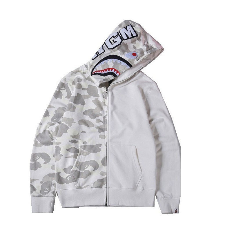 European and American Cross-border Costume Camouflage Fashion Brand Shark Head 3D Print Hoodie Fashion Sweater Zipper Hoodie Halloween
