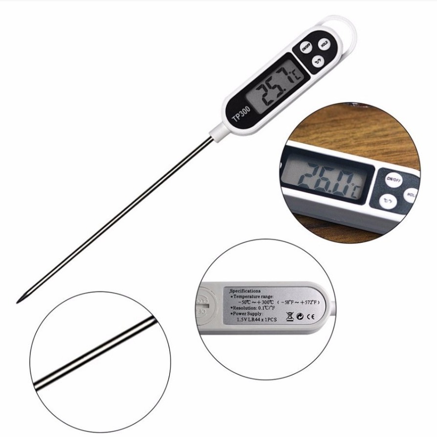 TP300 Food Thermometer Kitchen Digital Pen Probe Baking Barbecue Meat Baby Milk Thermometer