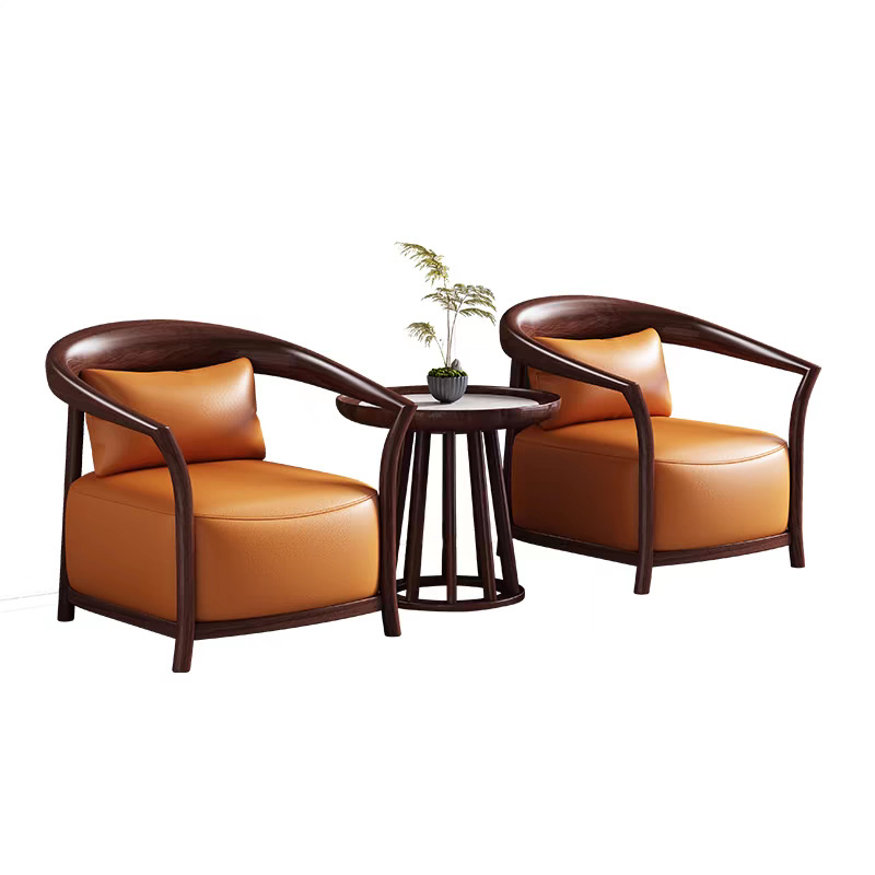 New Chinese Style Ebony Wood Leisure Chair, Armchair, Three-Piece Set, Large Living Room Solid Wood Sofa Chair, Balcony Chair, Reception Chair