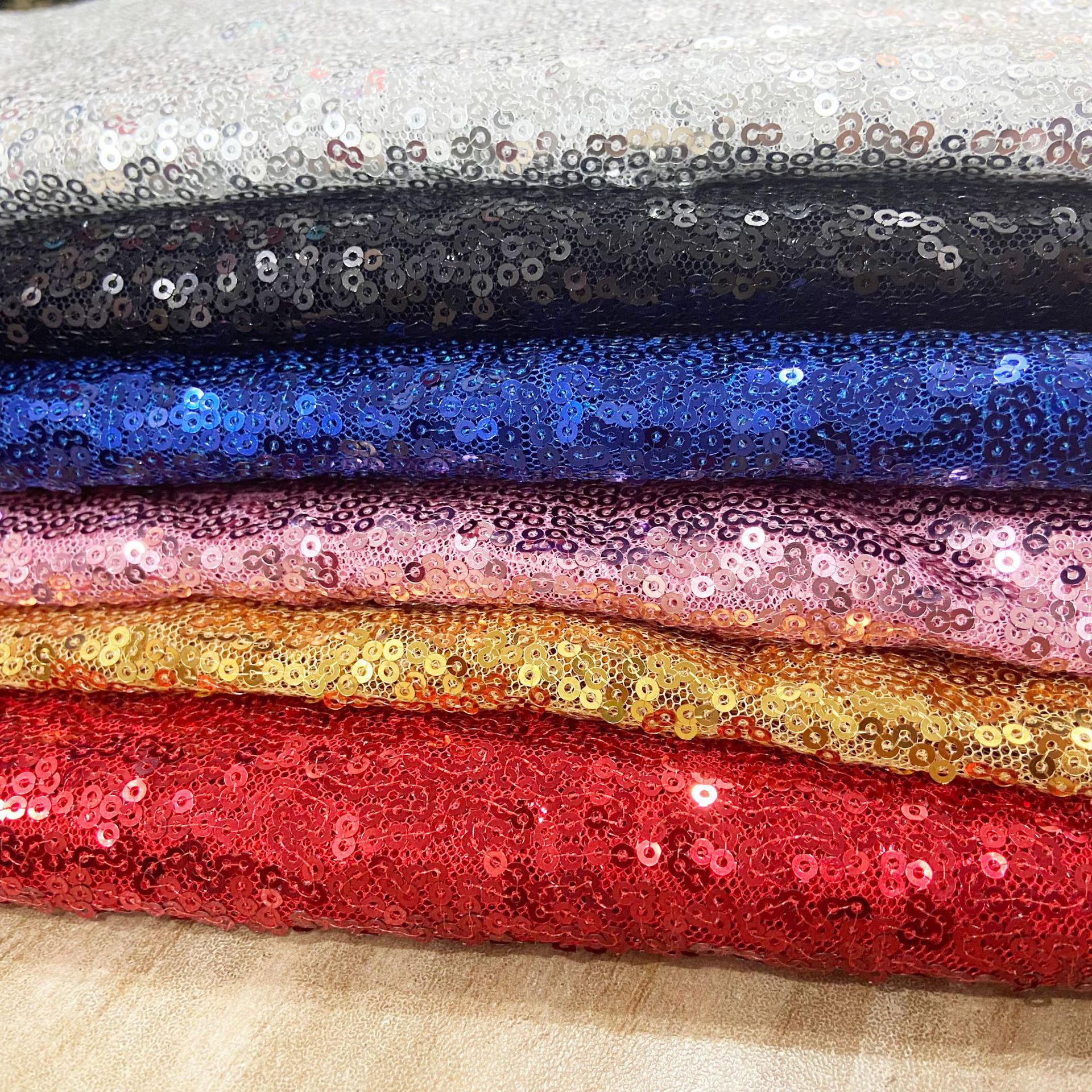 In Stock 3mm Sequin Flower Gold Flower Embroidery Fabric Encrypted Random Pattern Performance Clothing Fabric Accessories 12 Colors Optional