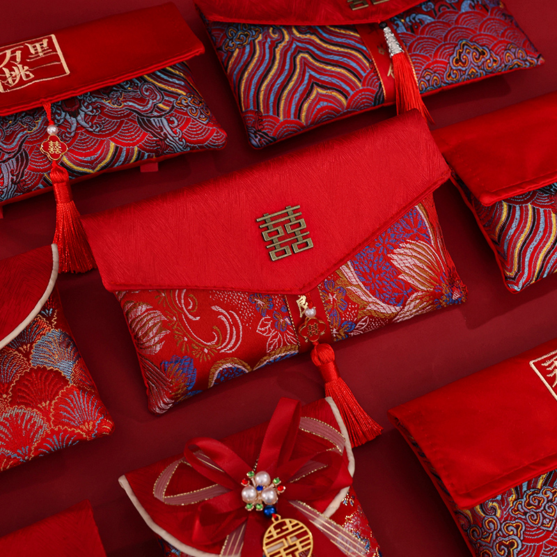 Red envelope wedding 2024 new Chinese style Li is sealed modified tea fabric red envelope wedding supplies