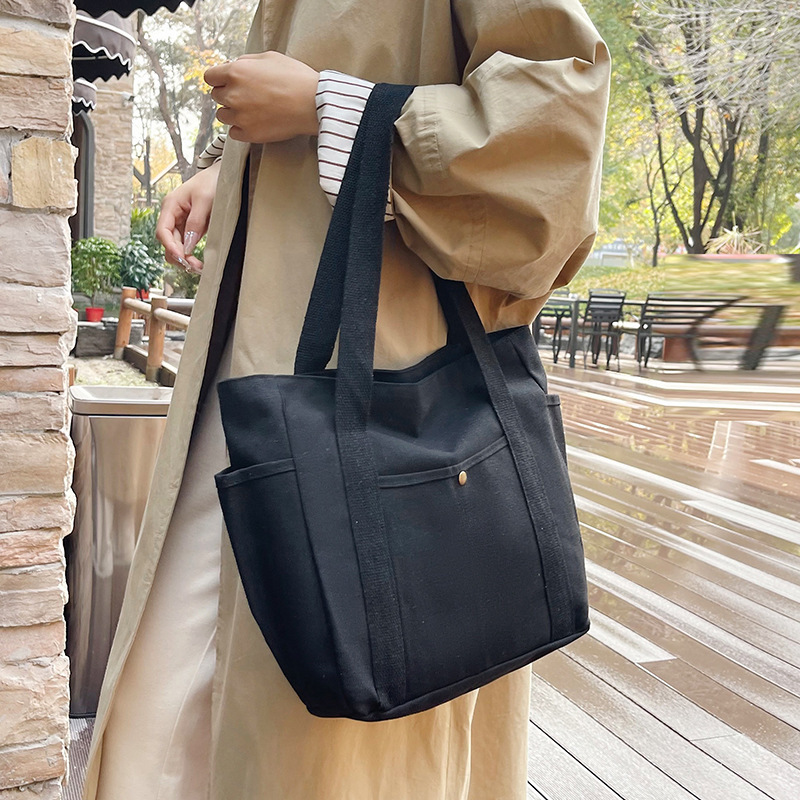 Cross-border New Women's Canvas Bag Large Capacity Handbag Casual All-match Work Bag Shoulder Tote Bag