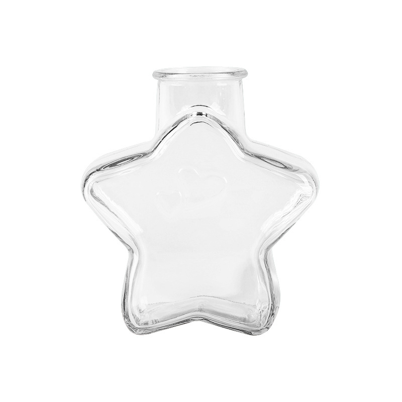 Creative Gift Star Wishing Bottle Transparent Star Love Bottle Glass Empty Bottle Water Baby Floating Bottle with Wooden Stopper