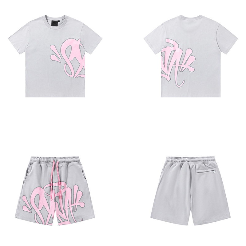 SynaWord European and American fashion brand loose short sleeve Y2K hip hop street men and women pullover casual top T-shirt suit