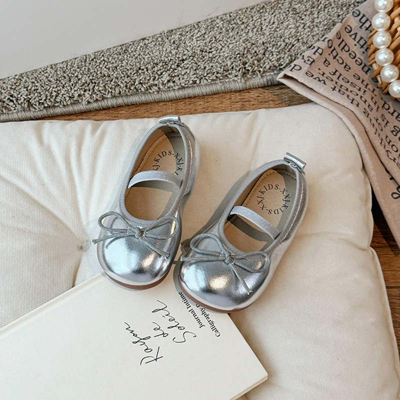 Children's Small Leather Shoes 2025 Spring and Autum New Korean Style Girls' Soft-Soled Shoes with Bows Baby Non-Slip Fashion Shoes