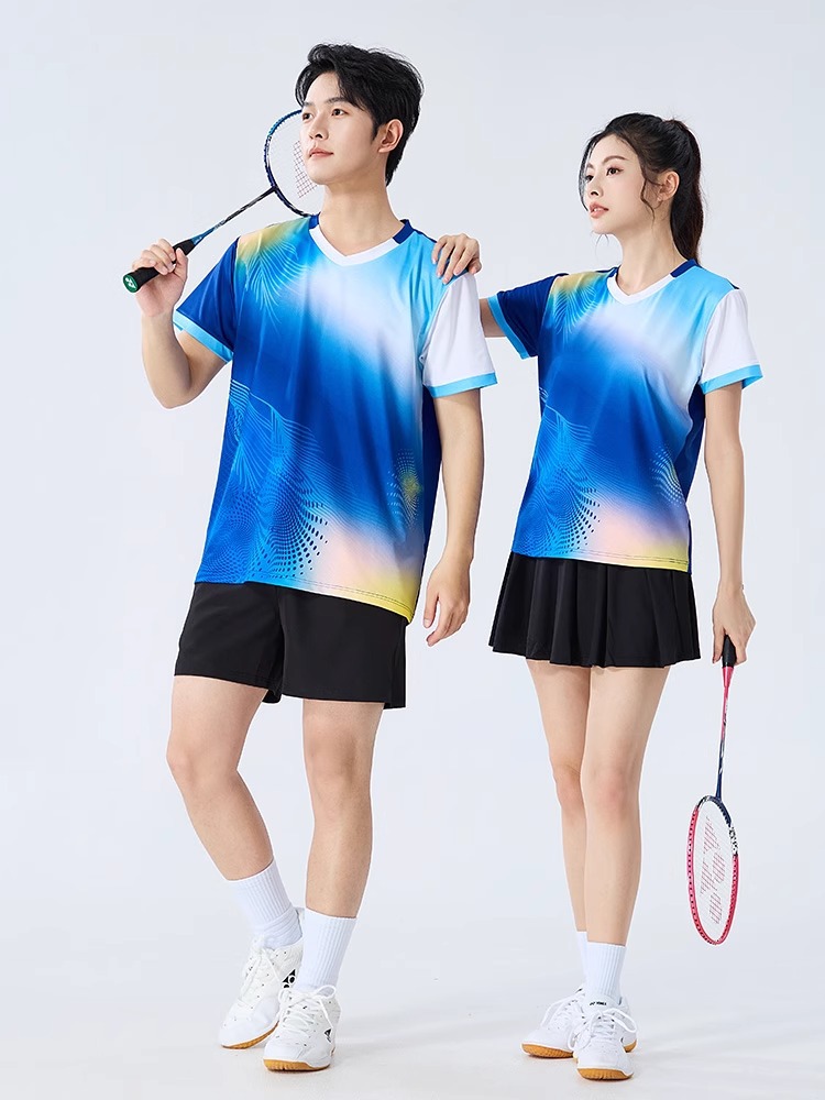 New Style Table Tennis Suit suit Men's and Women's Short-sleeved Quick-drying Vigor Tennis Suit Table Tennis Competition Team Uniform Customization