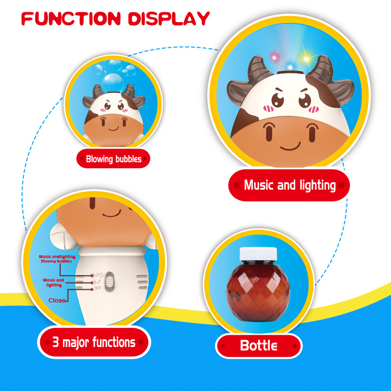 Children's Bubble Stick Cartoon Electric Colorful Light Music Meng Le Mouse Blowing Bubble Stick Fun Handheld Outdoor Toys