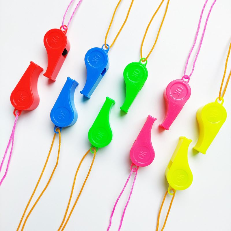 Stall toys wholesale colorful children's toys whistle party cheer props plastic whistle World Cup football whistle