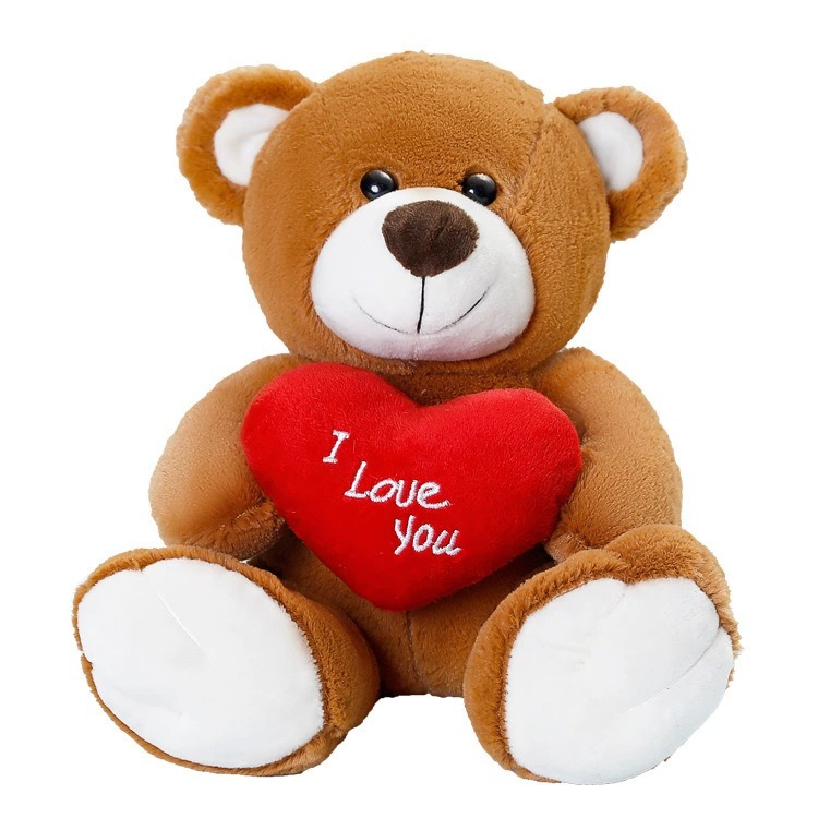 25cm Valentine's Day Gift Teddy Bear Heart-Shaped Teddy Bear Plush Toy Cross-Border
