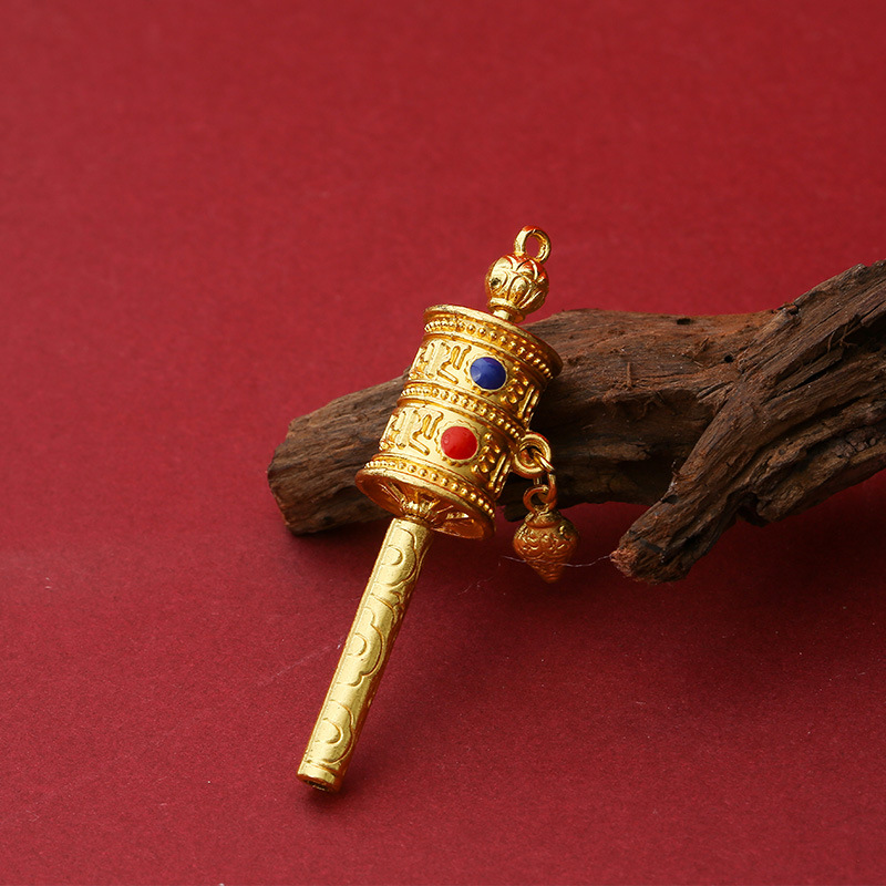 New Sutra Wheel Pendant Sutra Wheel Barrel Ethnic Style Xizang Jewelry Bag Car Hanging Accessories Hot Sale