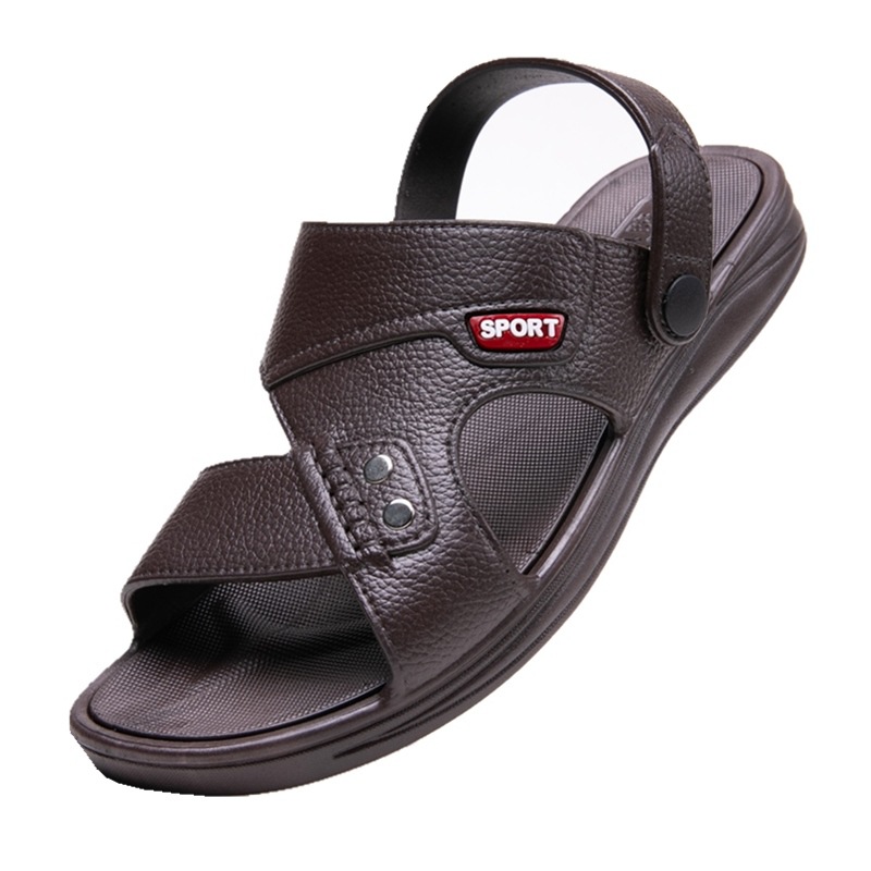 One Piece Drop Shipping Vietnamese Rubber Men's Sandals and Slippers Two-Wear Summer Men's Driving Thick-Soled Non-Slip Beach Shoes