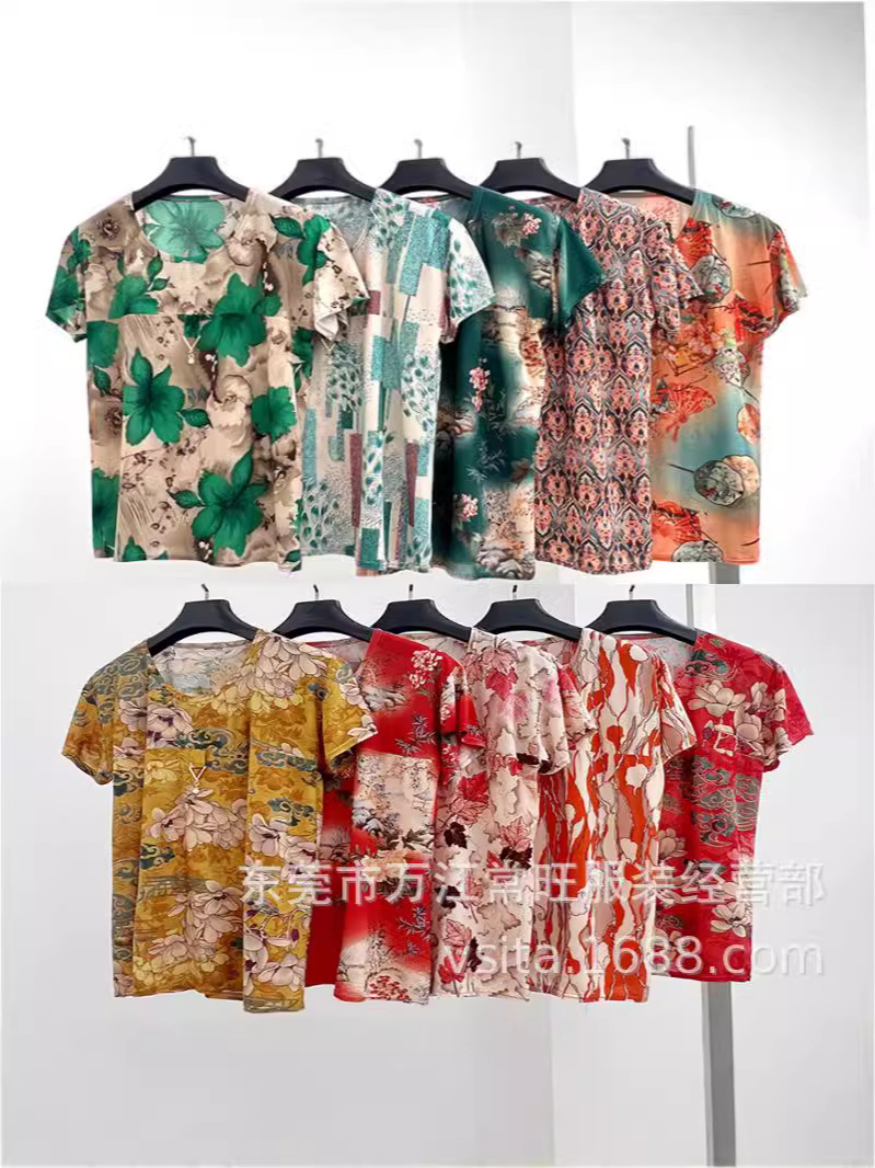 Летние вещи большого размера для матерей, футболка для женщин среднего и пожилого возраста, новая короткая куртка