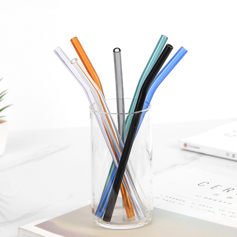 High Borosilicate Glass Bottle with Curved Spout, Juice Glass Ball, Milk Straw, Non-Stick Lipstick, Suitable for Both Hot and Cold Drinks, Individually Packaged