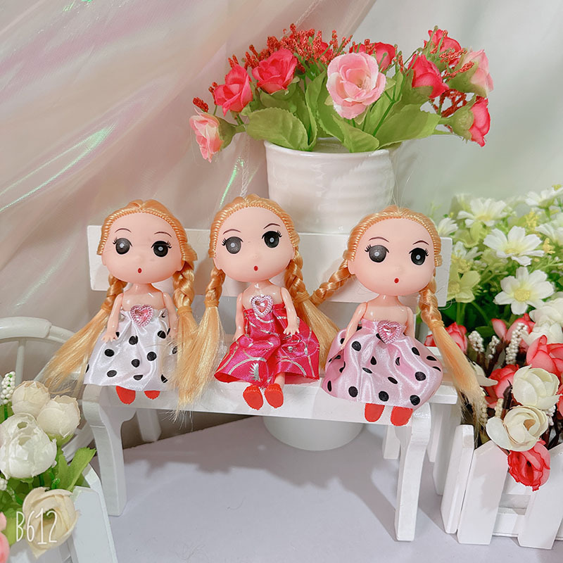 New 12cm Kidsren's Toys Doll Female School Bag Pendant Doll Kindergarten Training Institution Gift Wholesale