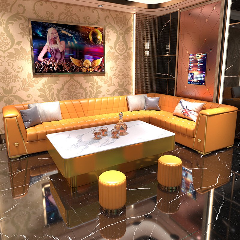 Factory Direct Sales Classy Nightclub Bar Party Box Corner Accessible Luxury Nightclub Coffee Table Ktv Sofa Combination