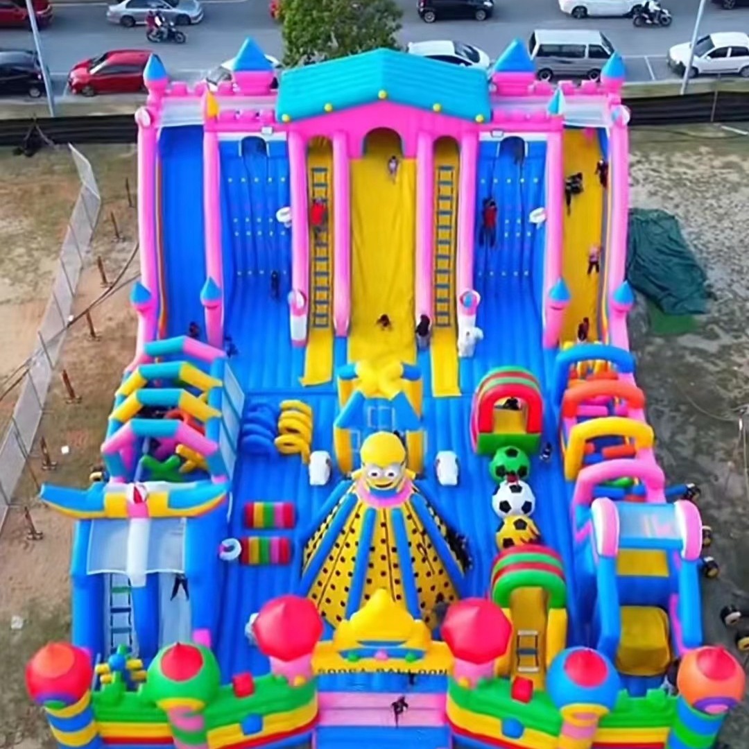 Outdoor large inflatable castle indoor atrium children naughty castle slide trampoline square stall amusement equipment