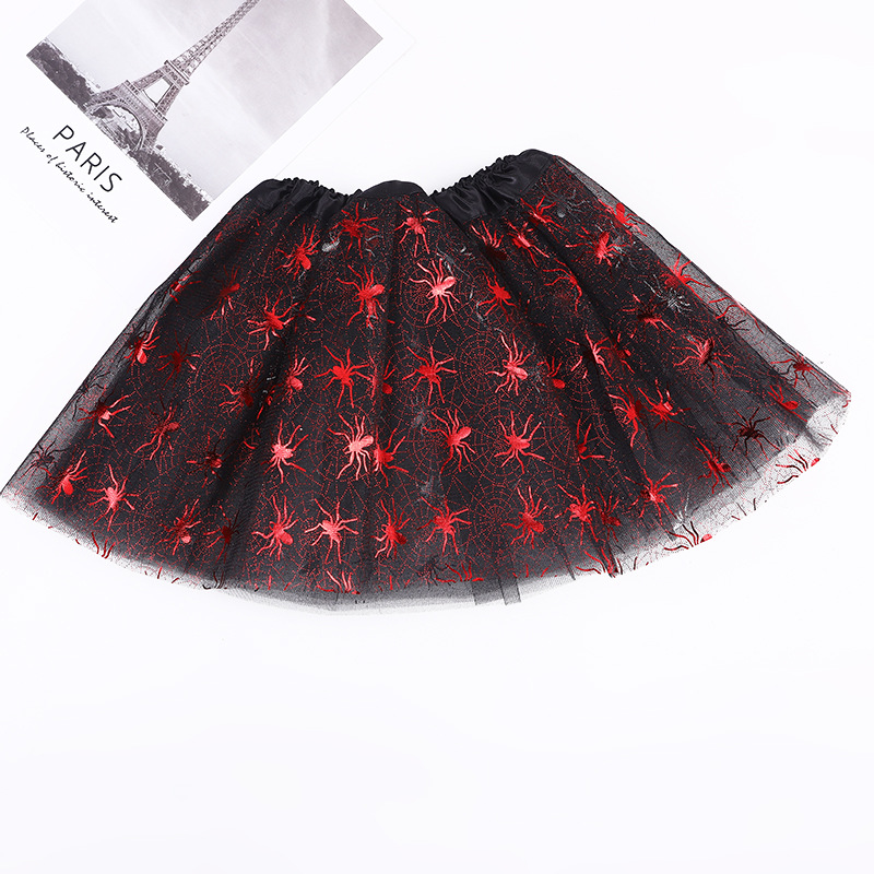 Cross-border Halloween mesh skirt European and American half-length children's mesh skirt tutu ballet performance stage dress