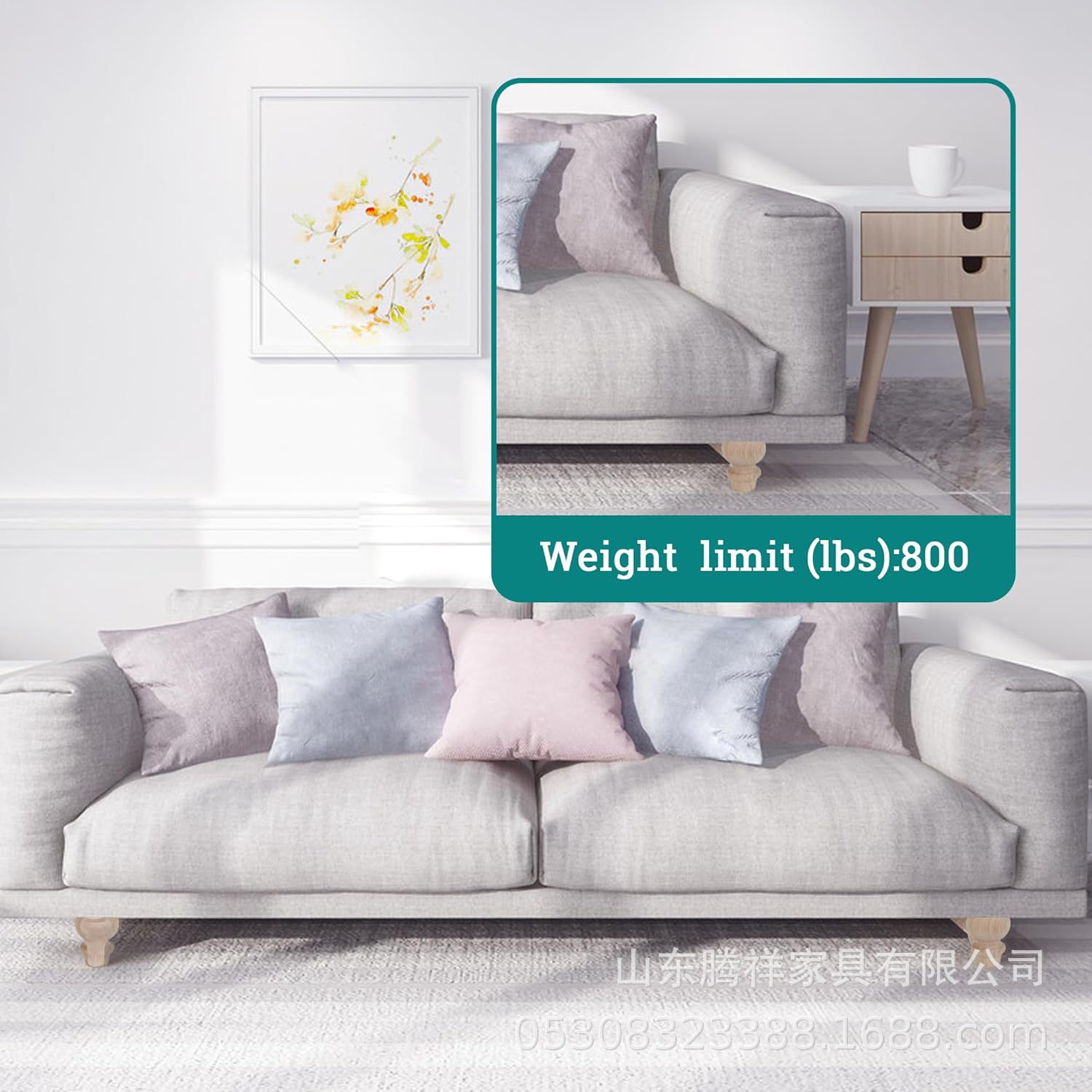 Solid Wood Furniture Table Legs, Bed Cabinet Legs, Coffee Table Legs, American-Style Rubber Wood Carved Square Legs, Gourd Legs, Roman Column Heads