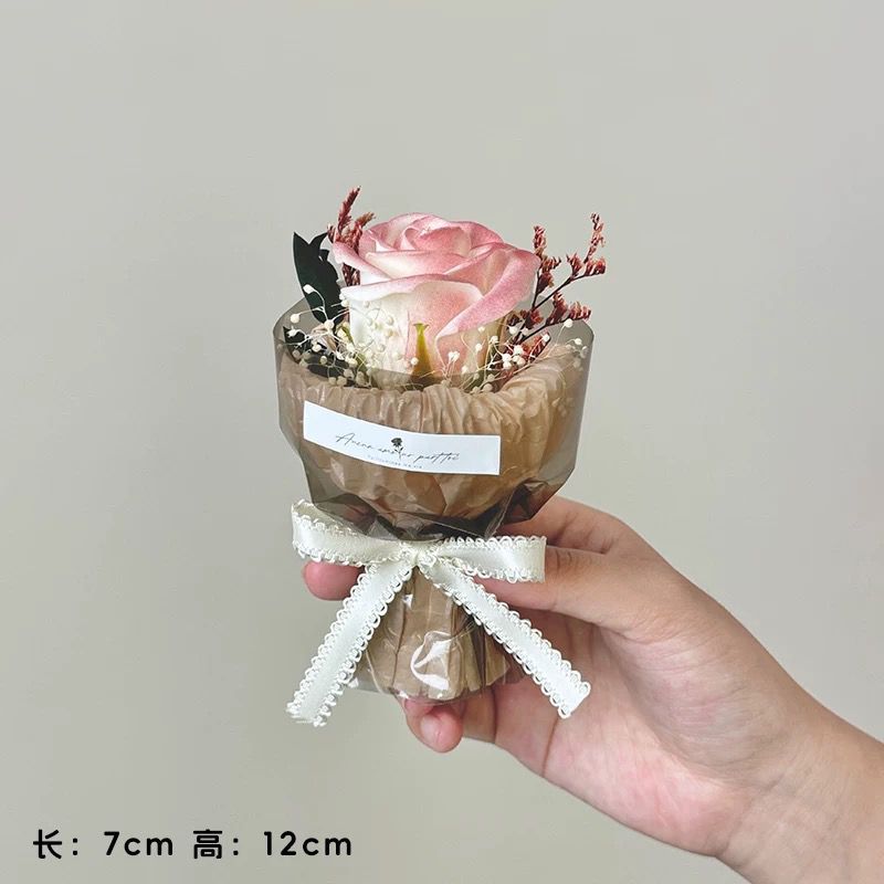 Soap Bouquet Mini Little Rose Eternal Flower Gift Dried Flower Mini Accompanying Gift for Girlfriends Birthday Ornaments Foreign Trade Batch