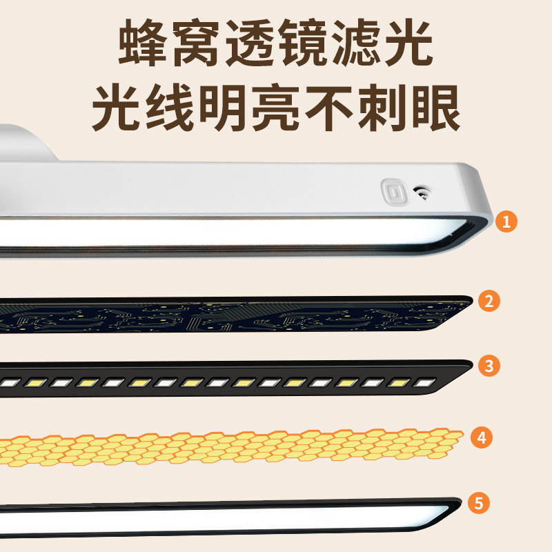 Cross-Border Table Lamp Led Magnetic Clock Cool Lamp Rotatable Dormitory School Creative Eye Protection Night Light Atmosphere Light