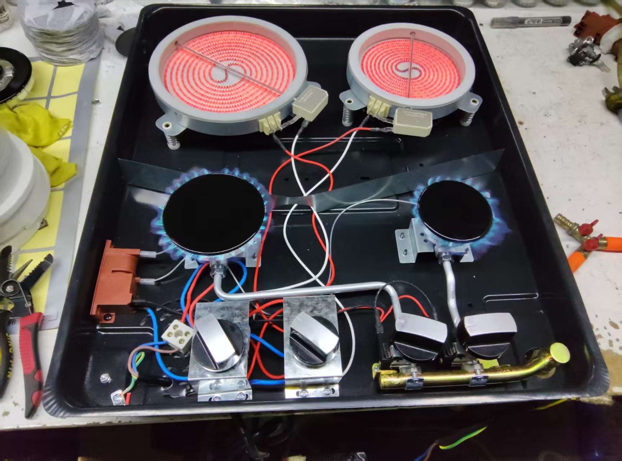 3 Gas 1 Electric Multi-Burner Built-In Export Household Gas Stove Gas Stove Ignition Stove Steel Surface Dual-Purpose