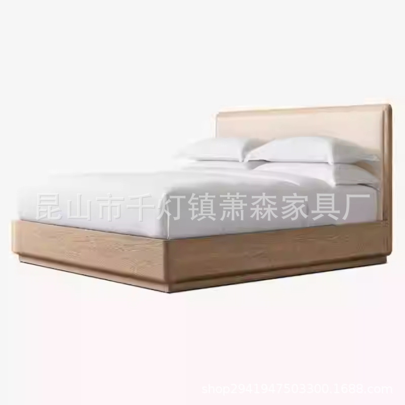 American-Style Solid Wood Bed, Vintage Double Bed for Master Bedroom, 1.8m French-Style Vintage, 1.5m Upholstered Home Rh Furniture Customization