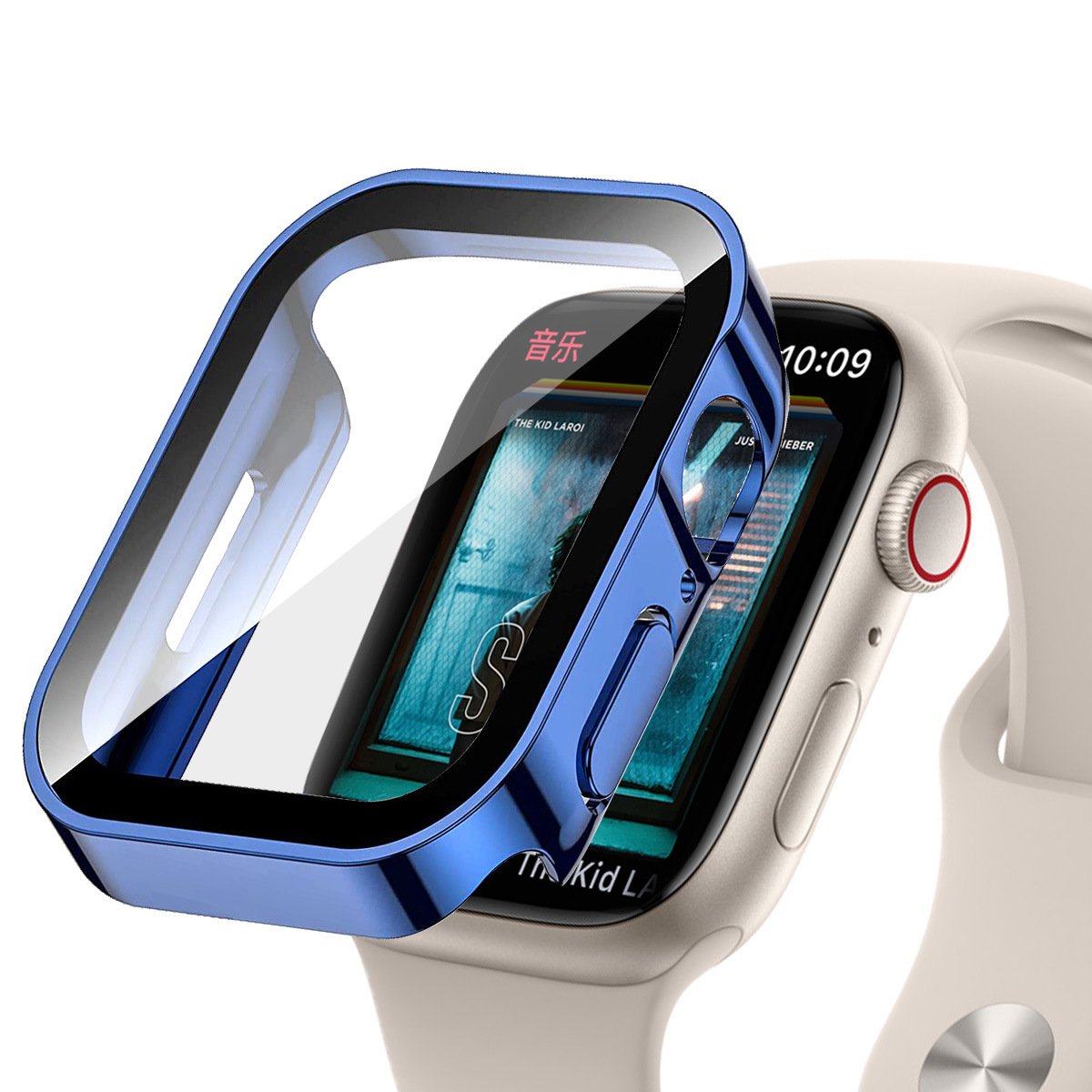 Suitable for Apple Iwatch11 Waterproof Protective Case Pc Shell and Film Integrated Straight Edge Electroplated Waterproof Watch Case Ultra