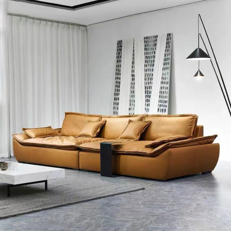 Auckland Sailing Sofa Minimalist Living Room 2024 New Super Deep Sitting Wide Straight Down Frosted Fabric Sofa