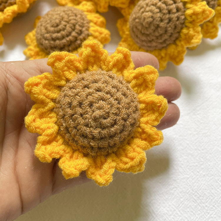 DIY вязаный цветок подсолнечник вязаный готовый вязаный подсолнечник кулон полуготовый подсолнечник букет