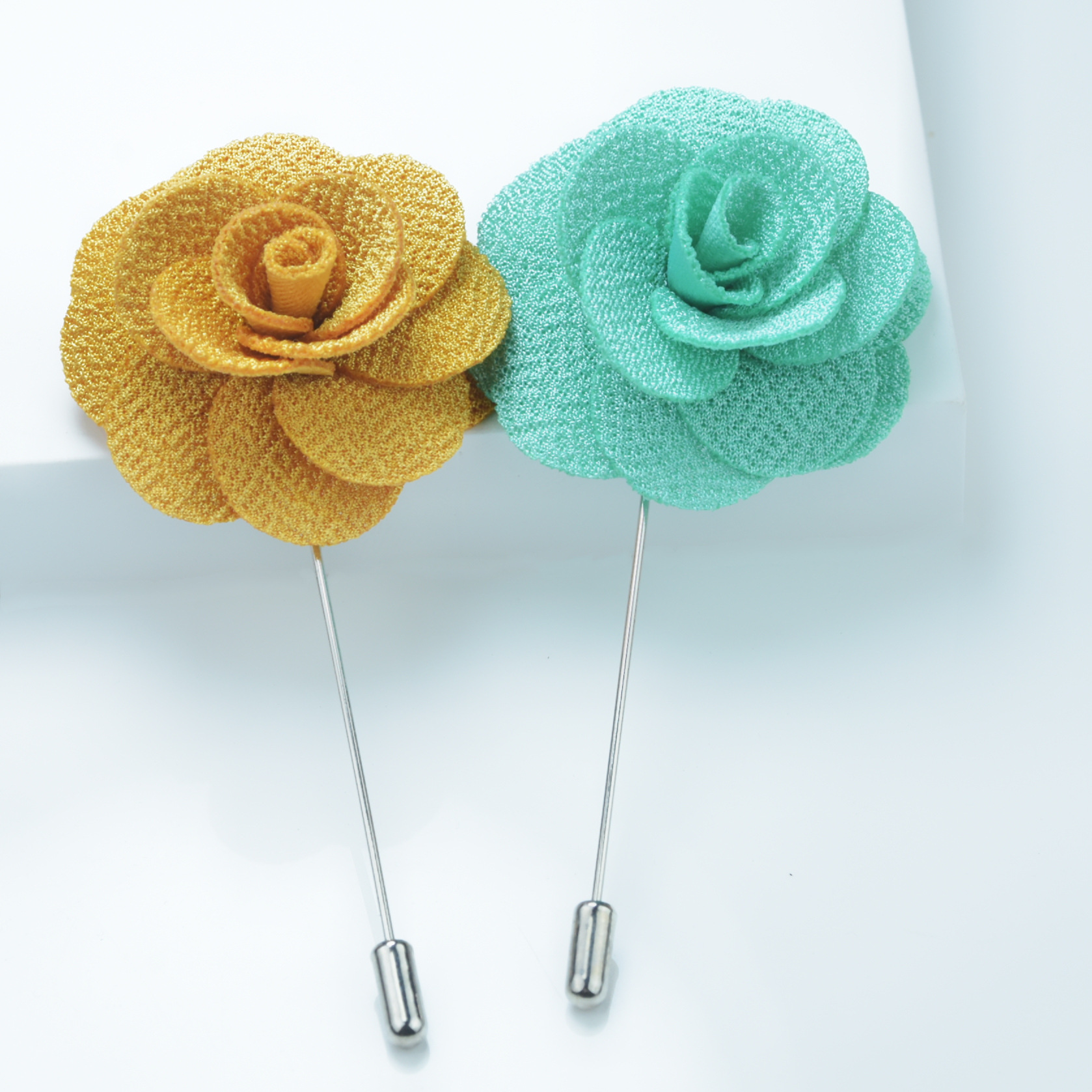 Camellia Lapel Pin for Men and Women, Suit Corsage, Korean Fabric Flower, Handmade Korean Style, Guangzhou Special Sale